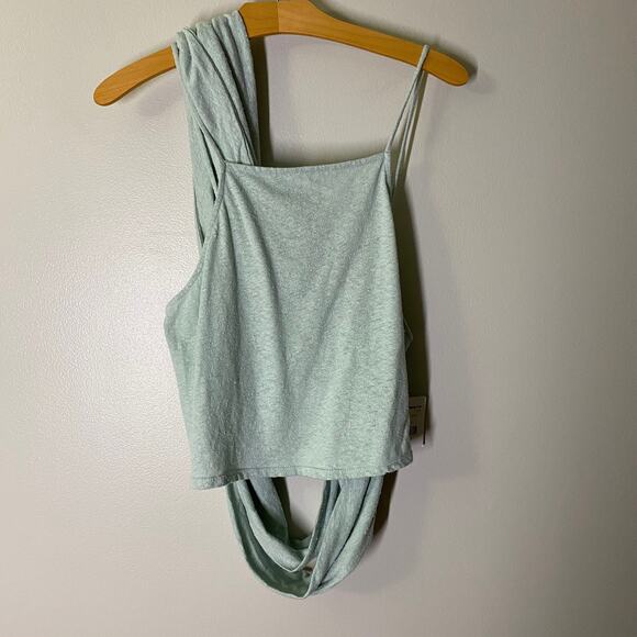 Free People Beach Boho Mineral Bath Nikki Crop Side Tie Tank Top ONLY NWT Size L - Picture 2 of 11